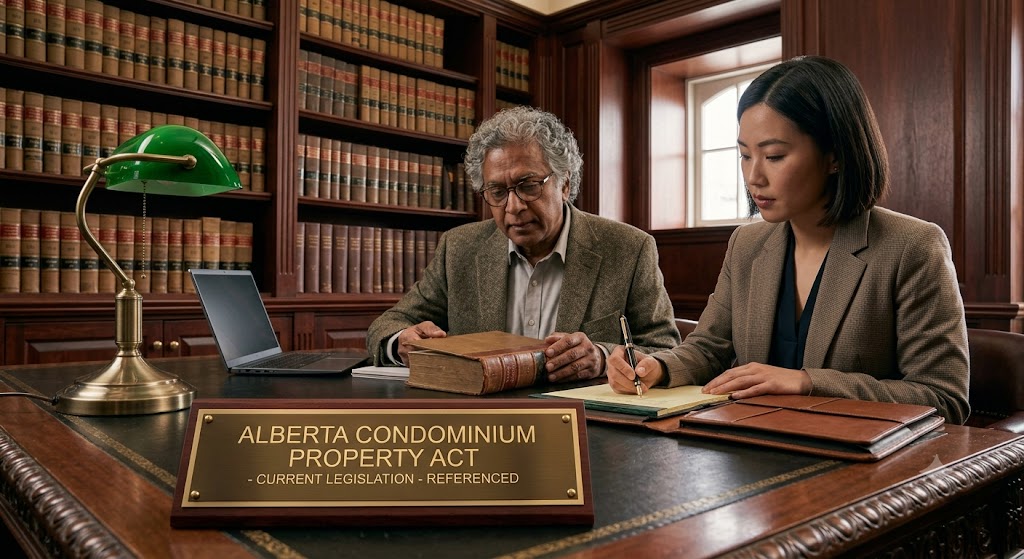 Alberta condominium board reviewing financial documents and condo audit requirements checklist